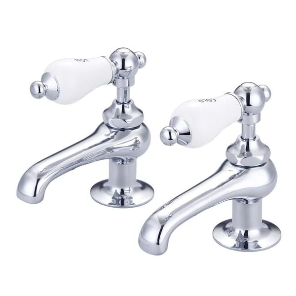 Water Creation F1-0003-01-CL Vintage Classic Basin Cocks Lavatory Faucets - Silver & Chrome F1-0003-01-CL - main
